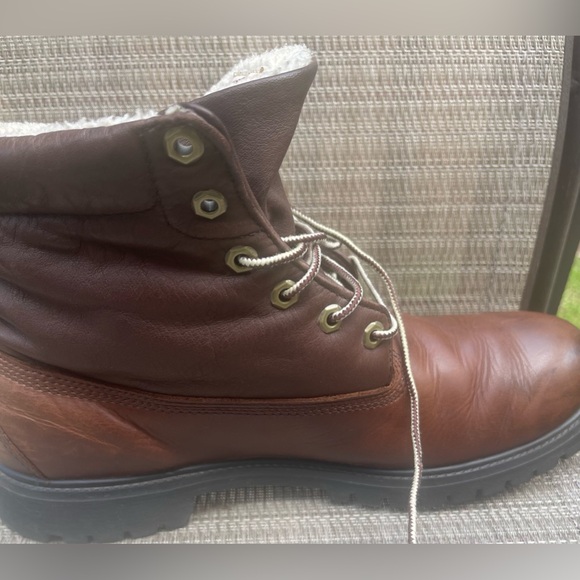 Timberland Mens Premium FULL LEATHER Brown Roll-top Boots 46006 Size - Picture 7 of 10